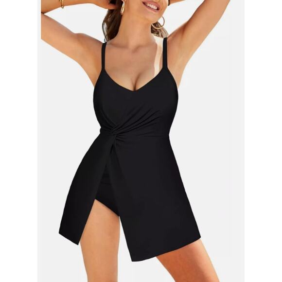Grace Karin V-neck Tummy Control One Piece Swimdress Swimsuit NWT Size L - Picture 1 of 10